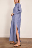 Nili Lotan Mina Dress in Dark Navy/White Stripes