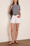 Nili Lotan Brady Tee in French Blue/Off White Stripe