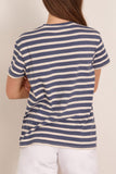 Nili Lotan Brady Tee in French Blue/Off White Stripe