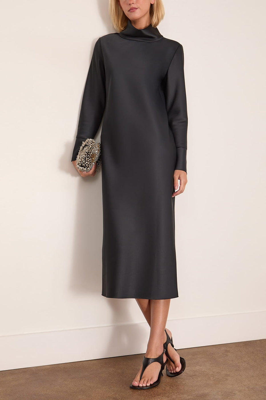 Dorothee Schumacher Shiny Statement Dress in Graphite