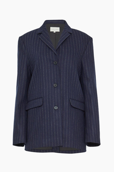 Loulou Studio Jackets Senja Blazer in Navy Stripes