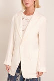 R13 Oversized Ragged Blazer in White