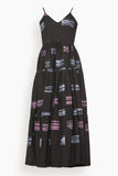 Busayo Dresses Olori V-Neck High Slit Dress in Black/Pink/White