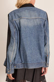 Wool Suiting x Denim Jacket in Black x Blue
