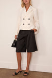 Wool Suiting x Denim Jacket in Off White