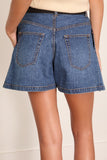 Wool Suiting x Denim Shorts in Black x Blue