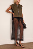 Nylon Twill x Wool Suiting Vest in Khaki x Navy