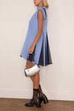 Poplin Dress in Blue Stripe