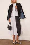 Poplin Skirt in Off White Stripe x Black