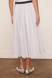 Poplin Skirt in Off White Stripe x Black