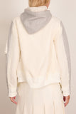 Sponge Sweat x Nylon Twill Hoodie in Gray x Off White