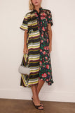 Pattern Mix Dress in Black Multi