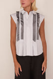 Poplin Shirt in Off White Stripe