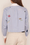 Sea Claira Button Down Top in Blue
