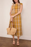 Sea Copeland Plaid Midi Dress in Yellow