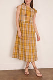 Sea Copeland Plaid Midi Dress in Yellow