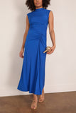 Simkhai Acacia Draped Jersey Midi Dress in Royal Blue