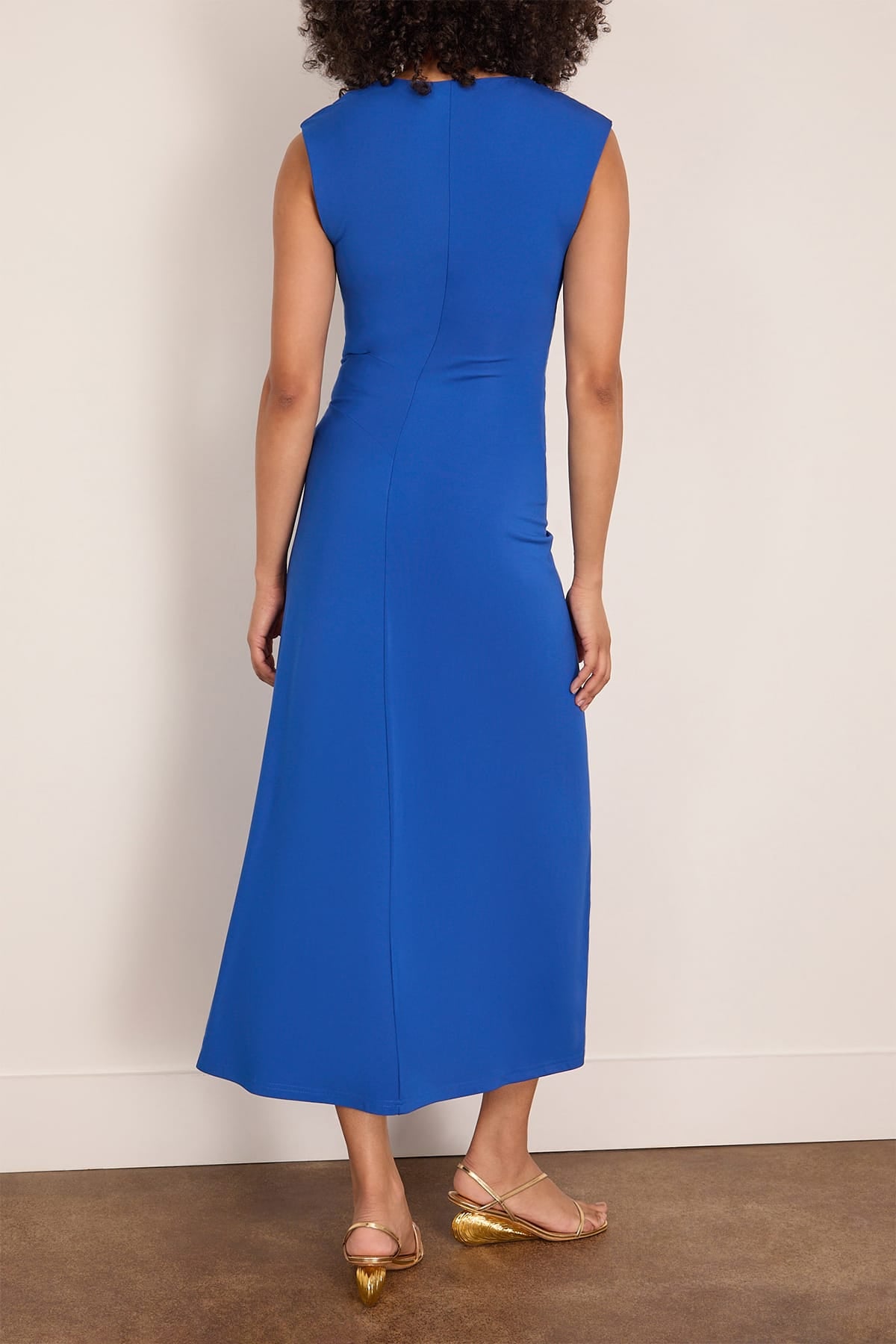 Simkhai Acacia Draped Jersey Midi Dress in Royal Blue