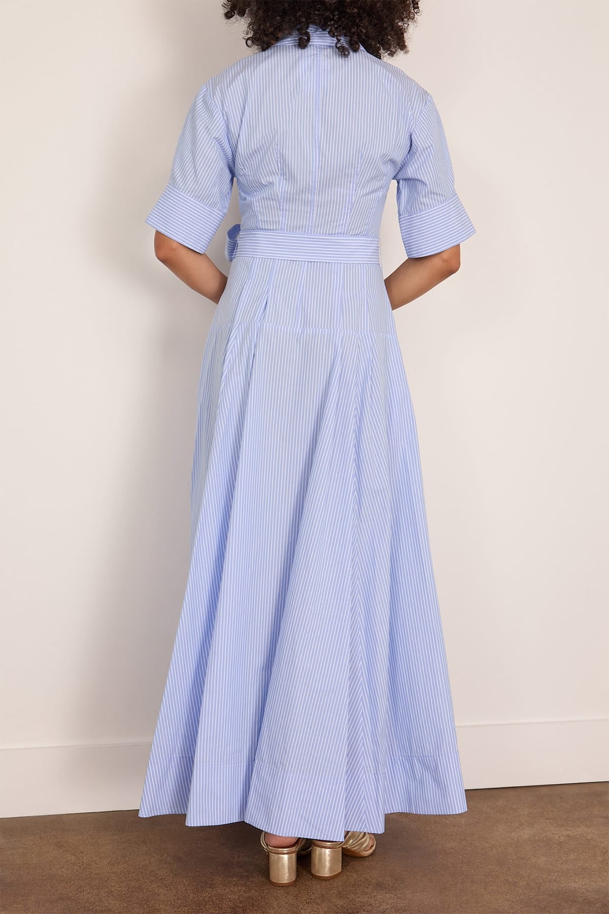 Simkhai Truman Cotton Shirt Dress in Periwinkle Stripe