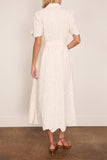 Simkhai Audria Short Sleeve Belted Midi Dress in Ivory