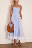 Simkhai Chamberlain Cotton Midi Dress in Periwinkle Stripe