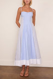 Simkhai Chamberlain Cotton Midi Dress in Periwinkle Stripe