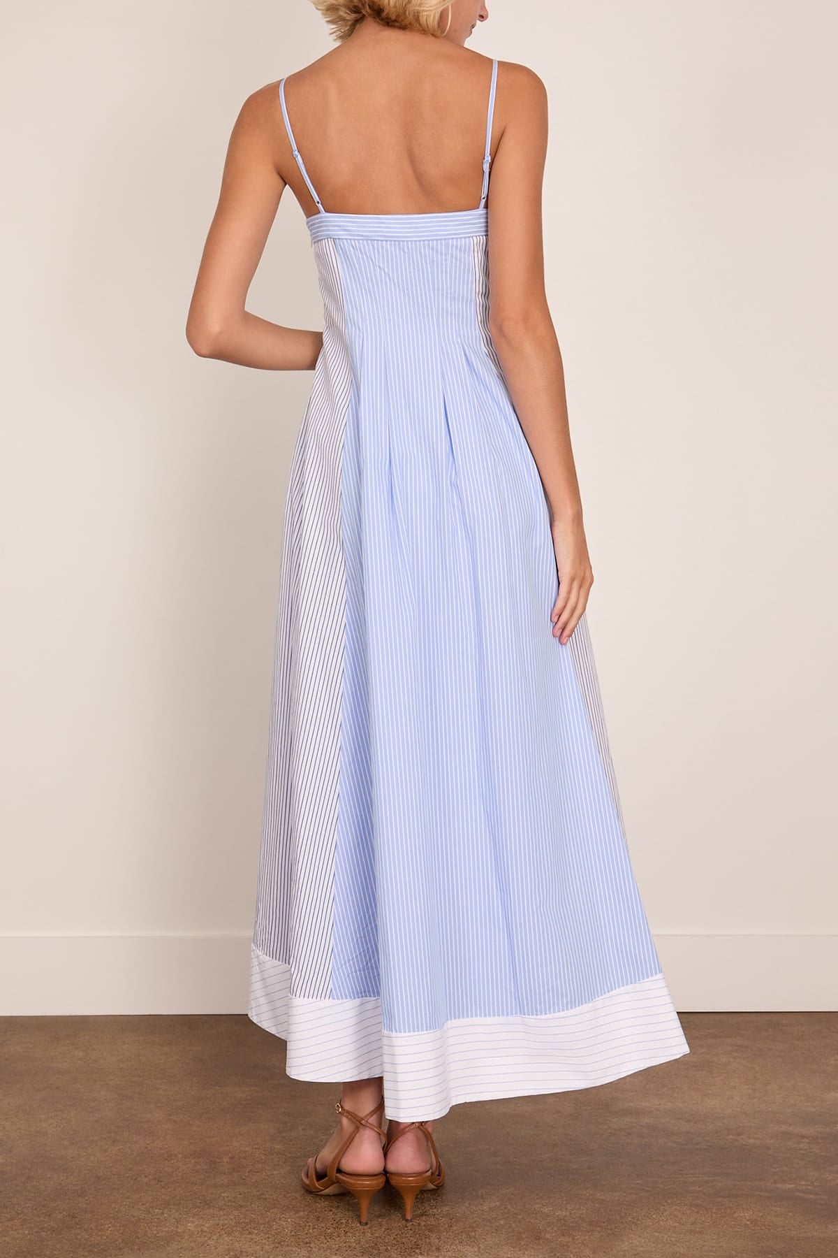 Simkhai Chamberlain Cotton Midi Dress in Periwinkle Stripe
