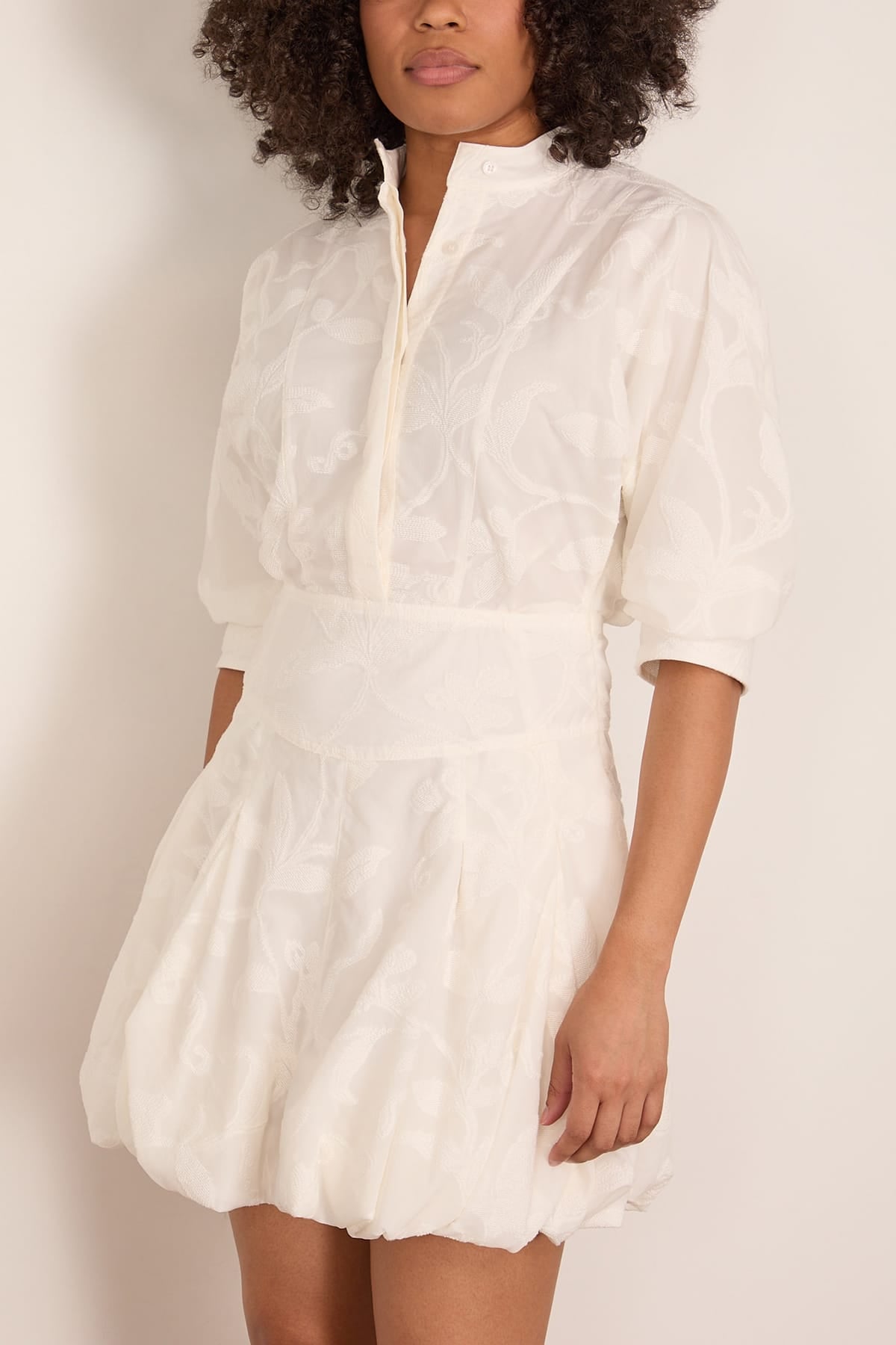 Simkhai Effie Bubble Mini Dress in White