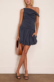 Simkhai Pippa Bubble Mini Skirt in Midnight