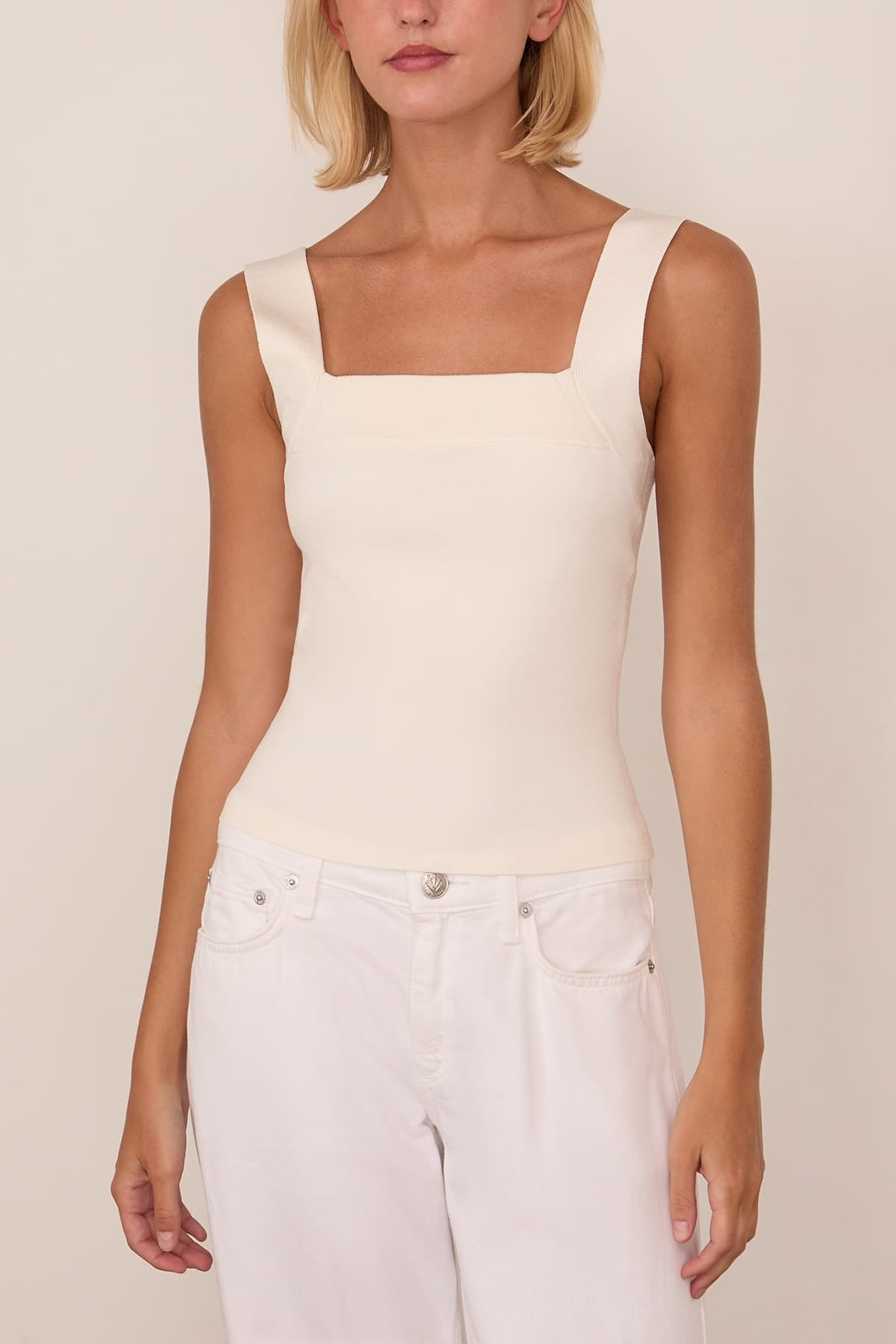 Simkhai Madine Tank Top in Ivory