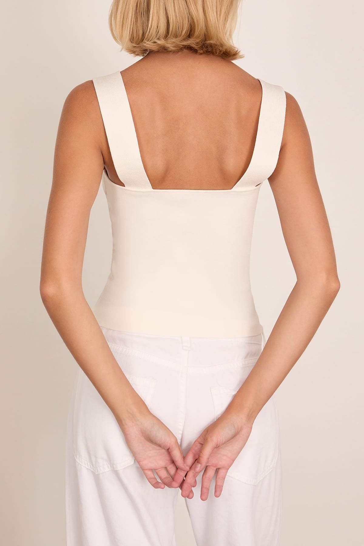 Simkhai Madine Tank Top in Ivory