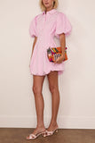 Simkhai Cleo Balloon Pintuck Mini Dress in Tulip