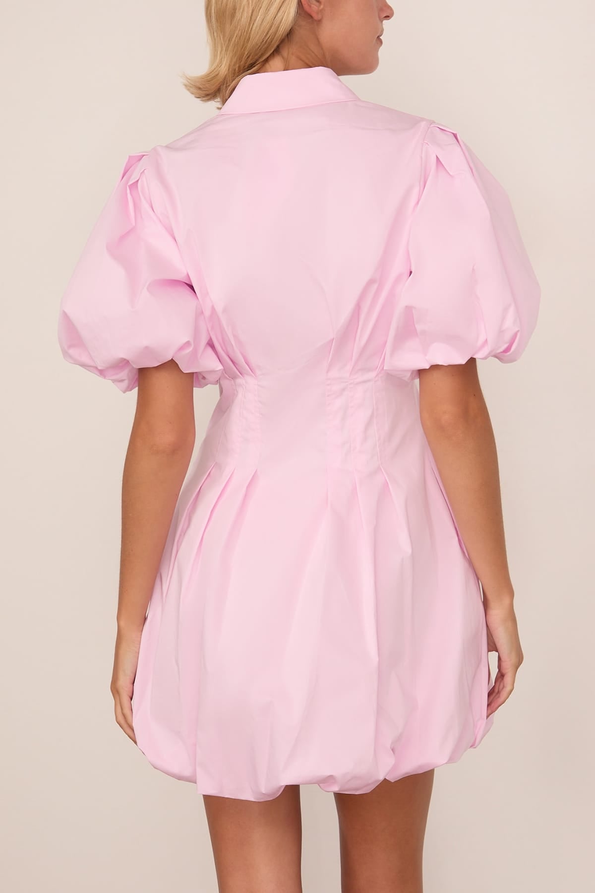 Simkhai Cleo Balloon Pintuck Mini Dress in Tulip