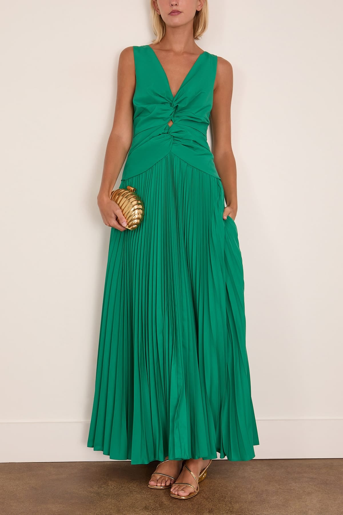 SIMKHAI Women's Vivianne Center Twist Midi-Dress - Kelly Green