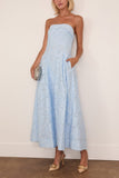 Simkhai Valeria Jacquard Midi Dress in Tidepool