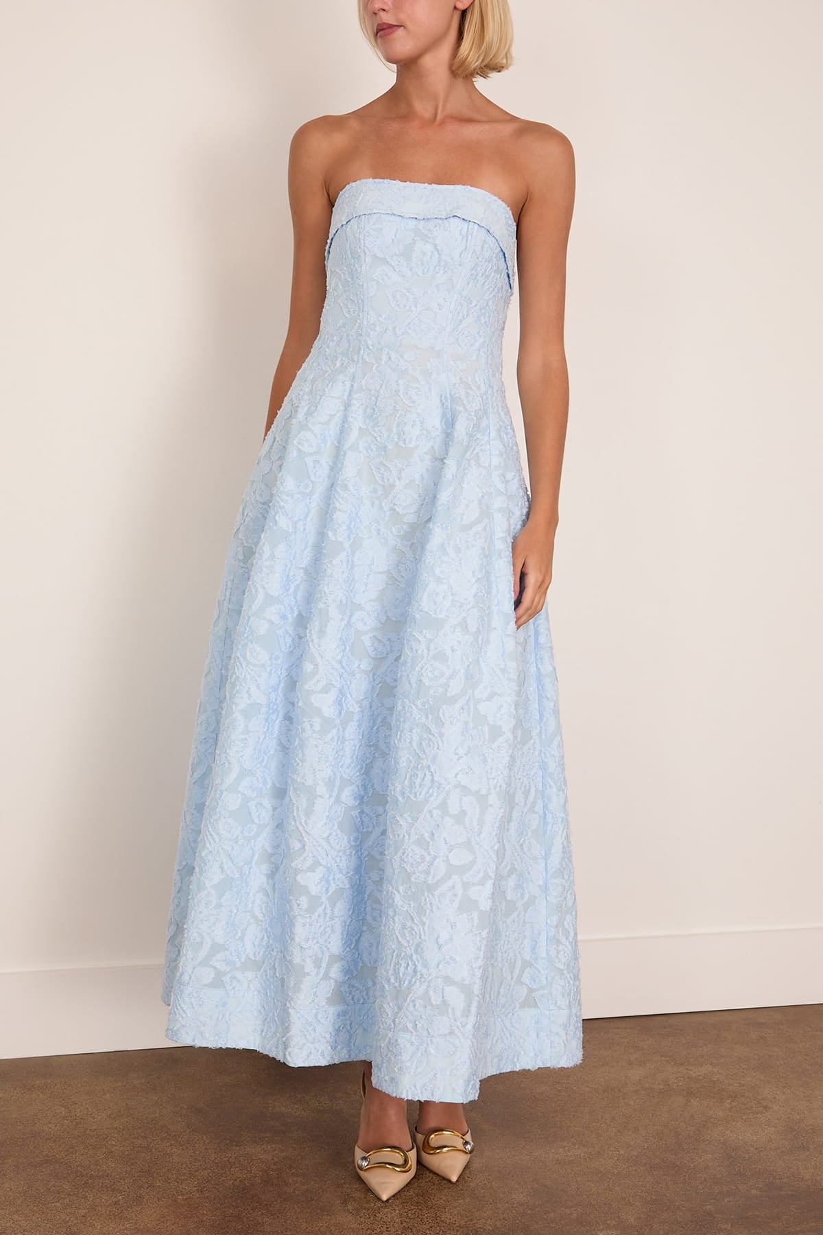 Simkhai Valeria Jacquard Midi Dress in Tidepool