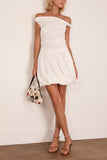 Simkhai Salina Cotton Bubble Mini Dress in White