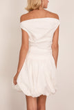 Simkhai Salina Cotton Bubble Mini Dress in White