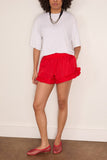 Simone Rocha Frill Track Shorts in Red