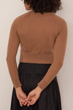 Simone Rocha Cropped Merino Silk Cardigan in Chestnut/Pearl/Clear