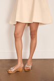 Simone Rocha Embroidered Scalloped Wooden Clog in Clear/Pearl