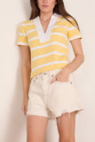 Tanya Taylor Melanie Top in Lemon Meringue/White Wide Stripe