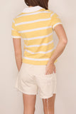 Tanya Taylor Melanie Top in Lemon Meringue/White Wide Stripe