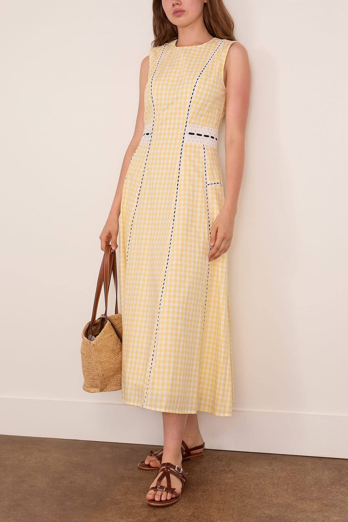 Tanya Taylor Sloane Dress in Lemon Meringue Multi