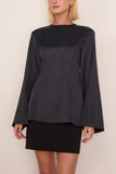 Bite Studios Sculpted Satin Blouse in Black