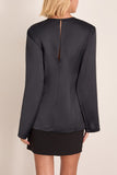 Bite Studios Sculpted Satin Blouse in Black