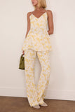 Bite Studios Sculpted Printed Strap Top in Daffodil Bouquet