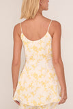 Bite Studios Sculpted Printed Strap Top in Daffodil Bouquet