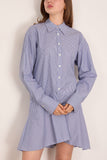 Bite Studios Striped Petal Bottom Shirt Dress in Blue Stripe