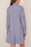 Bite Studios Striped Petal Bottom Shirt Dress in Blue Stripe